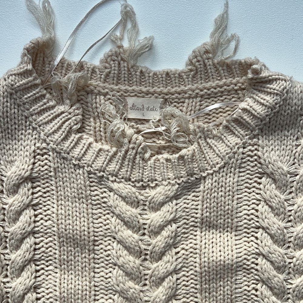 Altar'd State Cream Cable Knit Sweater - Picture 5 of 12